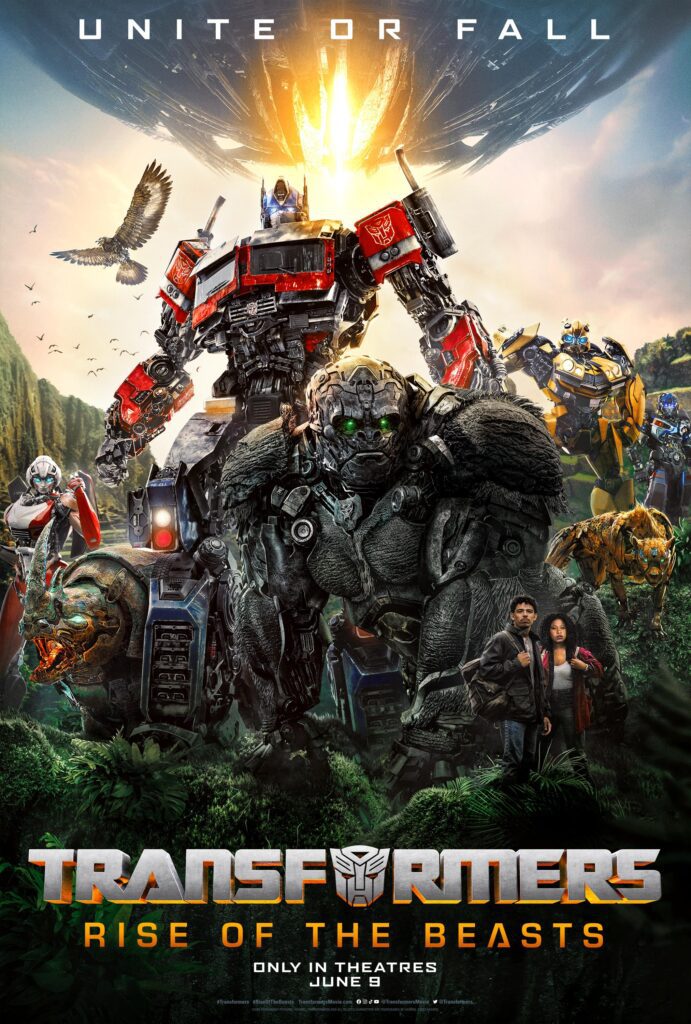 Plakat reklamujący film Transformers: Przebudzenie bestii (2023)